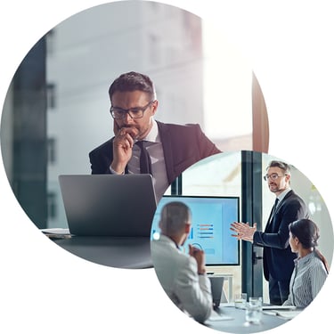 As he builds his presentation, the employee seamlessly accesses the tools and files he needs—kept secure and consistently updated by Microsoft Configuration Manager.