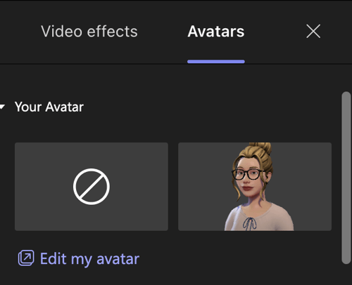 Picture of Microsoft Teams meeting screenshot showing Avatars that are already created
