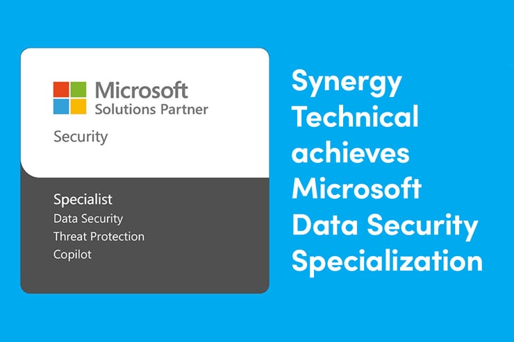 Microsoft Data Security Specialization badge representing Synergy Technical’s certified expertise in data protection and compliance.