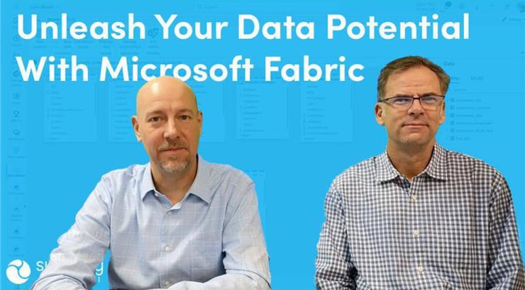 A screenshot from the Microsoft Fabric webinar highlights how features like Direct Lake, real-time event streaming, and centralized governance streamline data management.