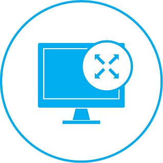 A desktop icon with an expanding arrow symbolizes Microsoft OneDrive's cohesive file experience, illustrating how files can seamlessly be shared between Microsoft Teams, SharePoint, and OneDrive, enabling smooth collaboration and unified access across platforms.
