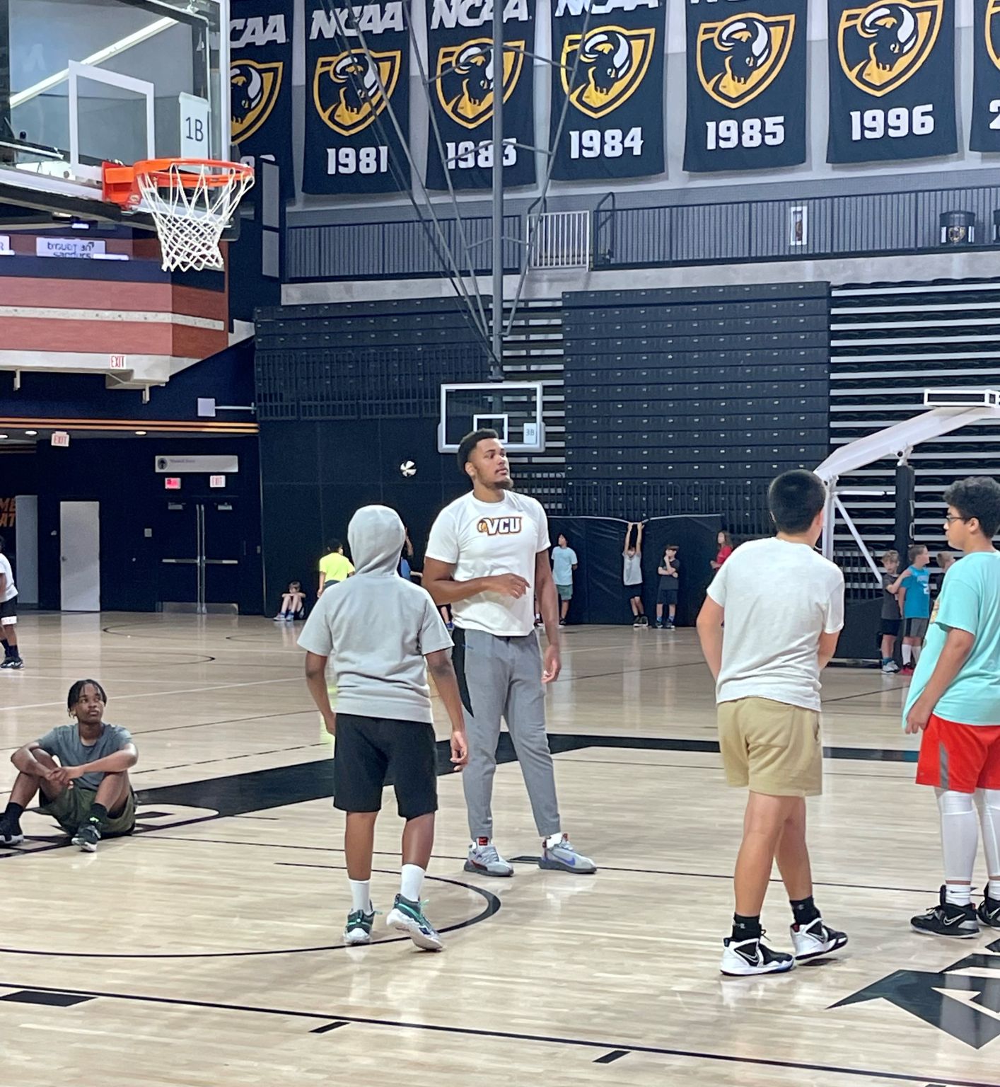 Picture of Levi Stockard III at Mike Rhoades' Basketball Camp