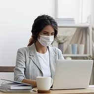 Businesswoman with Mask