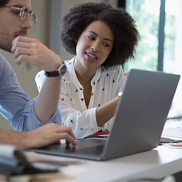 Colleagues Working in Office