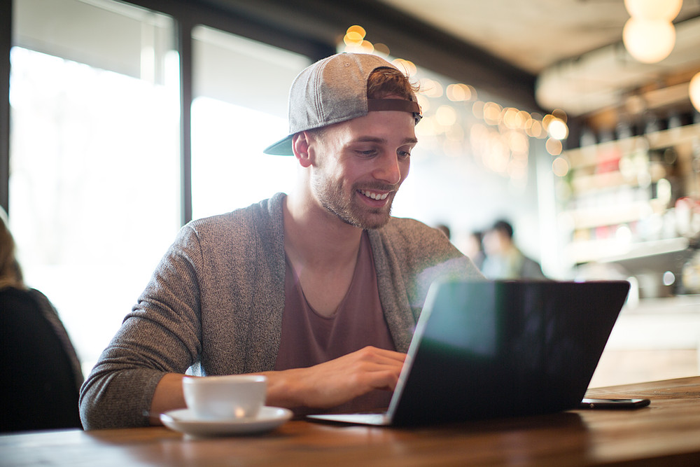 Man Working Remotely