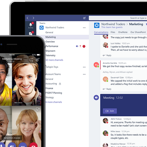 Picture of a screenshot showing a Microsoft Teams dashboard 