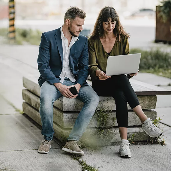 Picture of team being able to collaborate and communicate securely across any device, whether at home, in the office, out in the field, or on the go