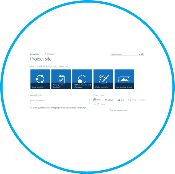 A screenshot showing a dashboard of a classic version of SharePoint Online.