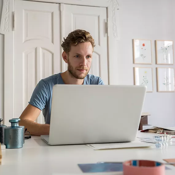 Man on Computer