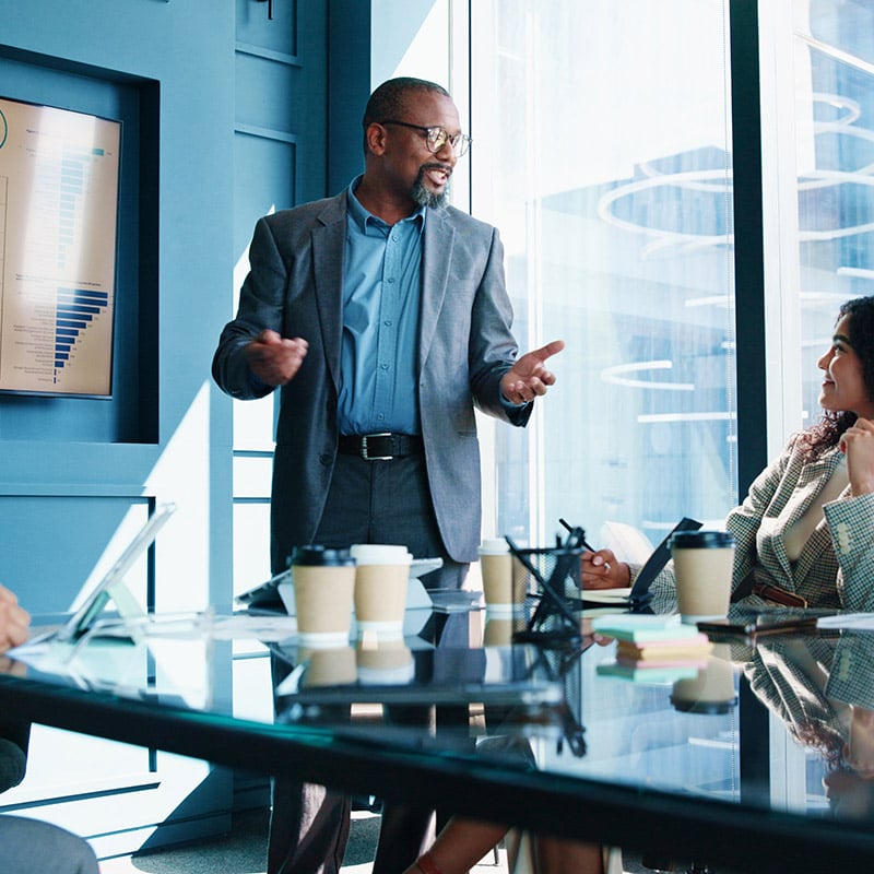 Windows helps the director present with confidence by supporting a secure, familiar, and business-ready experience across the apps, files, and devices his team depends on.